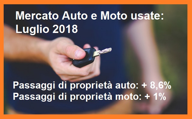 Mercato auto moto usate luglio 2018