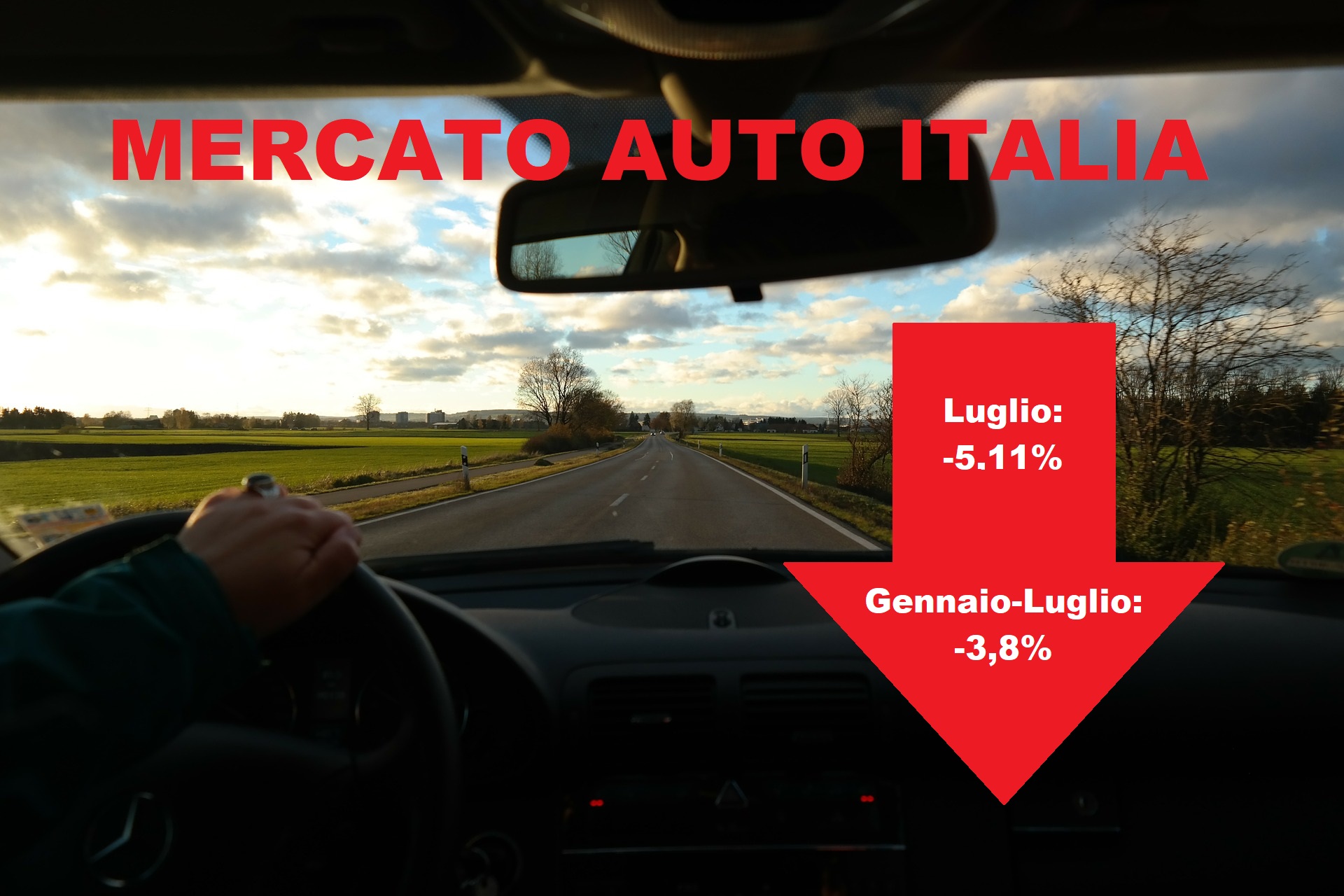 Mercato auto Italia, ancora giù a luglio: -5,1%